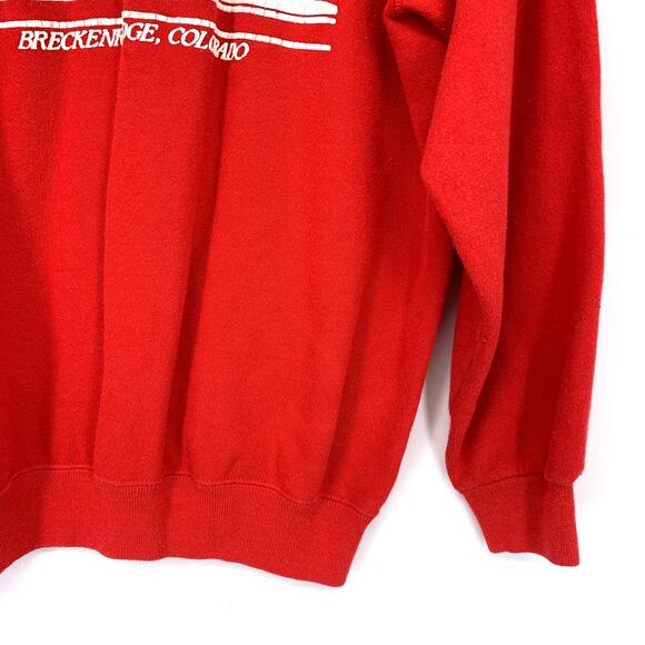 Vintage Sweatshirt Womens L Red Breckenridge Colorado Snowman Winter Pullover - Picture 4 of 5